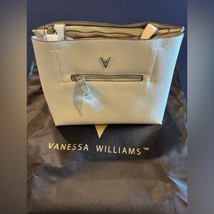 Vanessa Williams Cream(bone) and Mint Accents Tote Bag NWT